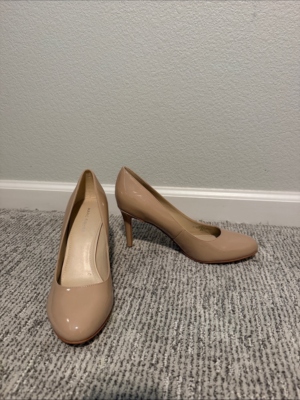 Marc Fisher Patent Nude Pumps